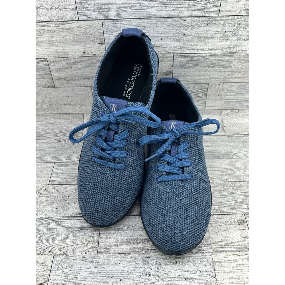 Arcopedico Blue Knit Slip On Sneakers Comfort Walking Shoes‎ Size 10.5